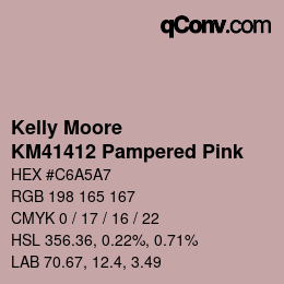 カラーコード: Kelly Moore - KM41412 Pampered Pink | qconv.com