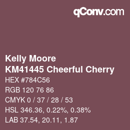 颜色代码: Kelly Moore - KM41445 Cheerful Cherry | qconv.com