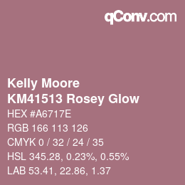 Color code: Kelly Moore - KM41513 Rosey Glow | qconv.com