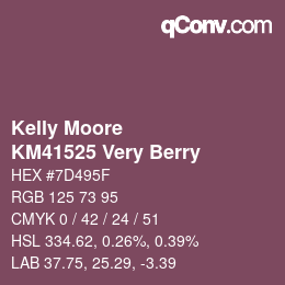 Color code: Kelly Moore - KM41525 Very Berry | qconv.com