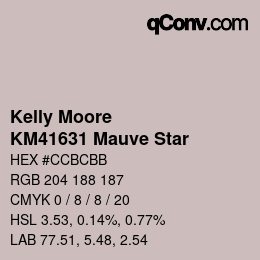 Color code: Kelly Moore - KM41631 Mauve Star | qconv.com