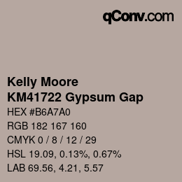 Farbcode: Kelly Moore - KM41722 Gypsum Gap | qconv.com
