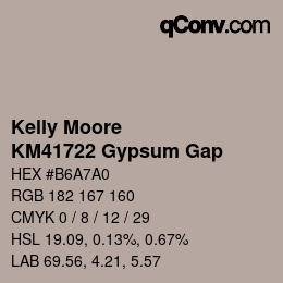 Código de color: Kelly Moore - KM41722 Gypsum Gap | qconv.com