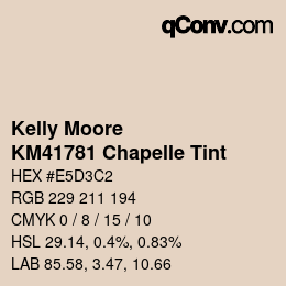 Farbcode: Kelly Moore - KM41781 Chapelle Tint | qconv.com