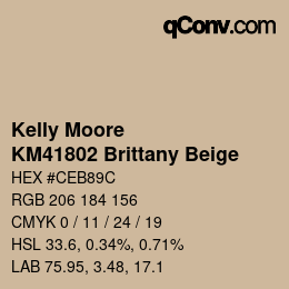 Color code: Kelly Moore - KM41802 Brittany Beige | qconv.com