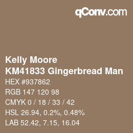 Color code: Kelly Moore - KM41833 Gingerbread Man | qconv.com