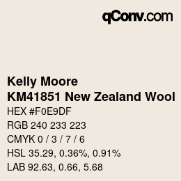 Color code: Kelly Moore - KM41851 New Zealand Wool | qconv.com