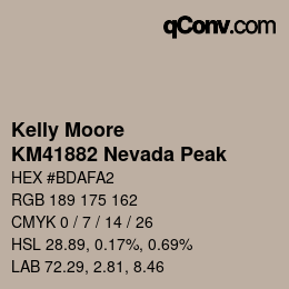 Código de color: Kelly Moore - KM41882 Nevada Peak | qconv.com