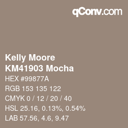 Farbcode: Kelly Moore - KM41903 Mocha | qconv.com