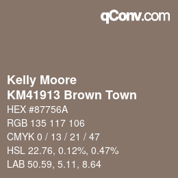 カラーコード: Kelly Moore - KM41913 Brown Town | qconv.com