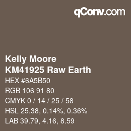 Código de color: Kelly Moore - KM41925 Raw Earth | qconv.com