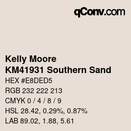 Color code: Kelly Moore - KM41931 Southern Sand | qconv.com