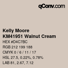 カラーコード: Kelly Moore - KM41951 Walnut Cream | qconv.com
