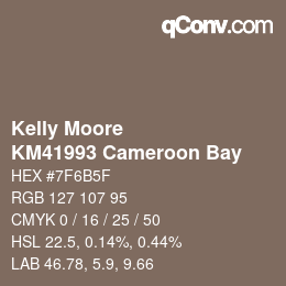 Código de color: Kelly Moore - KM41993 Cameroon Bay | qconv.com