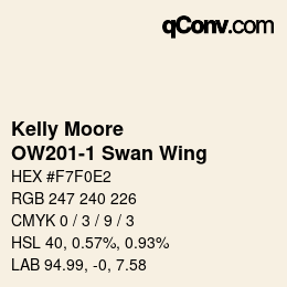 カラーコード: Kelly Moore - OW201-1 Swan Wing | qconv.com