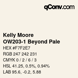 Farbcode: Kelly Moore - OW203-1 Beyond Pale | qconv.com