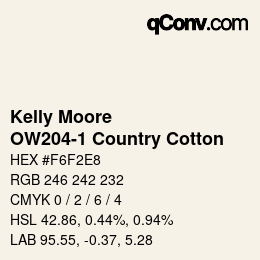 Farbcode: Kelly Moore - OW204-1 Country Cotton | qconv.com