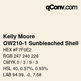 Farbcode: Kelly Moore - OW210-1 Sunbleached Shell | qconv.com