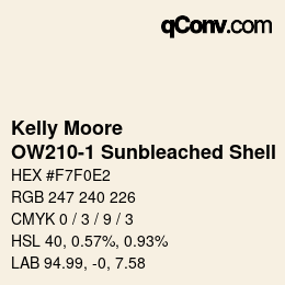 Code couleur: Kelly Moore - OW210-1 Sunbleached Shell | qconv.com