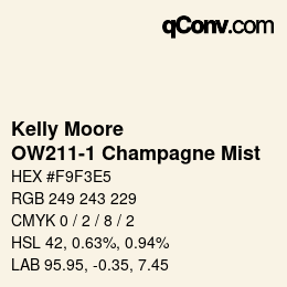 カラーコード: Kelly Moore - OW211-1 Champagne Mist | qconv.com