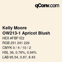 Código de color: Kelly Moore - OW213-1 Apricot Blush | qconv.com