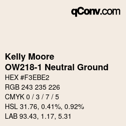 颜色代码: Kelly Moore - OW218-1 Neutral Ground | qconv.com