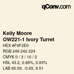 Farbcode: Kelly Moore - OW221-1 Ivory Turret | qconv.com