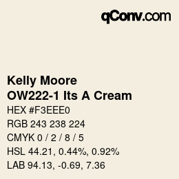 カラーコード: Kelly Moore - OW222-1 Its A Cream | qconv.com