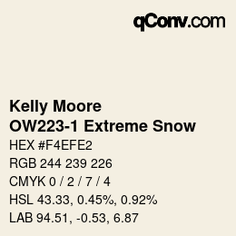 Farbcode: Kelly Moore - OW223-1 Extreme Snow | qconv.com