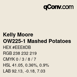 Code couleur: Kelly Moore - OW225-1 Mashed Potatoes | qconv.com