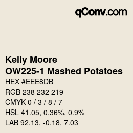 カラーコード: Kelly Moore - OW225-1 Mashed Potatoes | qconv.com