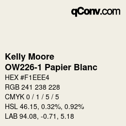 Farbcode: Kelly Moore - OW226-1 Papier Blanc | qconv.com