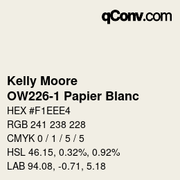 Farbcode: Kelly Moore - OW226-1 Papier Blanc | qconv.com