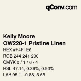 Farbcode: Kelly Moore - OW228-1 Pristine Linen | qconv.com