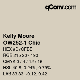 Código de color: Kelly Moore - OW252-1 Chic | qconv.com