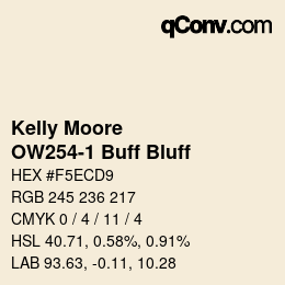 Farbcode: Kelly Moore - OW254-1 Buff Bluff | qconv.com