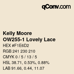 カラーコード: Kelly Moore - OW255-1 Lovely Lace | qconv.com