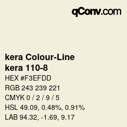 カラーコード: kera Colour-Line - kera 110-8 | qconv.com