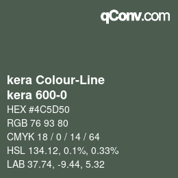 カラーコード: kera Colour-Line - kera 600-0 | qconv.com