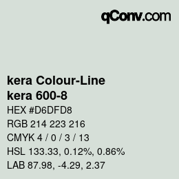 カラーコード: kera Colour-Line - kera 600-8 | qconv.com