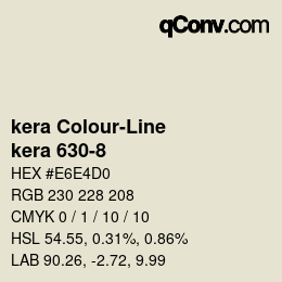 カラーコード: kera Colour-Line - kera 630-8 | qconv.com