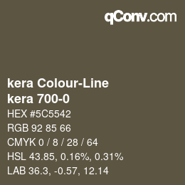 カラーコード: kera Colour-Line - kera 700-0 | qconv.com