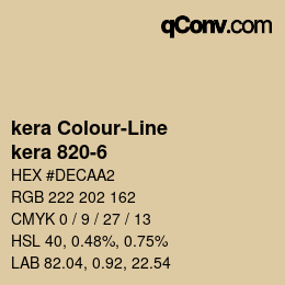 カラーコード: kera Colour-Line - kera 820-6 | qconv.com