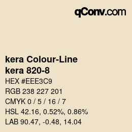 Color code: kera Colour-Line - kera 820-8 | qconv.com