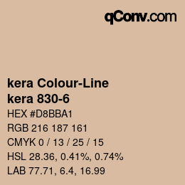 カラーコード: kera Colour-Line - kera 830-6 | qconv.com