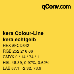カラーコード: kera Colour-Line - kera echtgelb | qconv.com