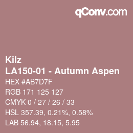 Farbcode: Kilz - LA150-01 - Autumn Aspen | qconv.com