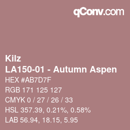 Farbcode: Kilz - LA150-01 - Autumn Aspen | qconv.com