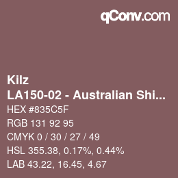 カラーコード: Kilz - LA150-02 - Australian Shiraz | qconv.com