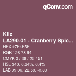 Farbcode: Kilz - LA290-01 - Cranberry Spice | qconv.com